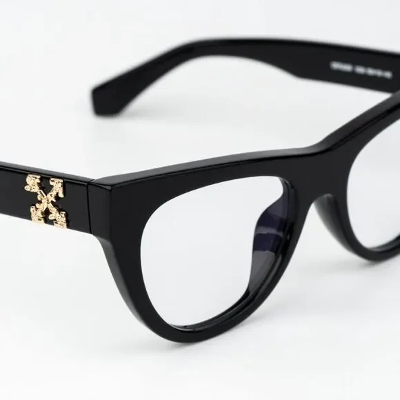 NEW Off-White STYLE 4 AF 11000 Black Blue Block Unisex Cat Eye Eyeglasses